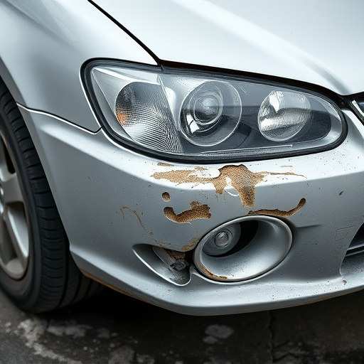 damaged car bumper