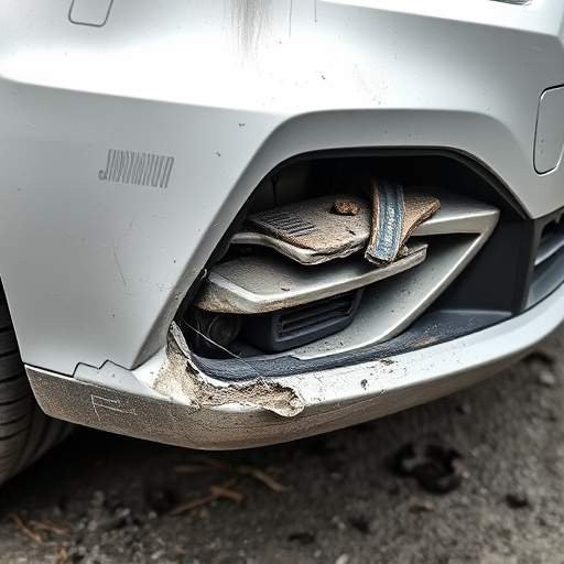 damaged car bumper