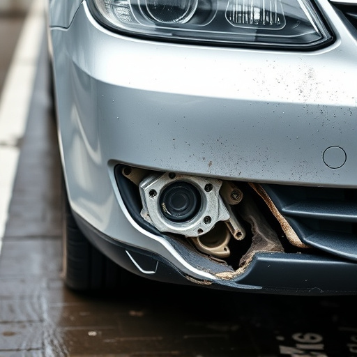 damaged car bumper