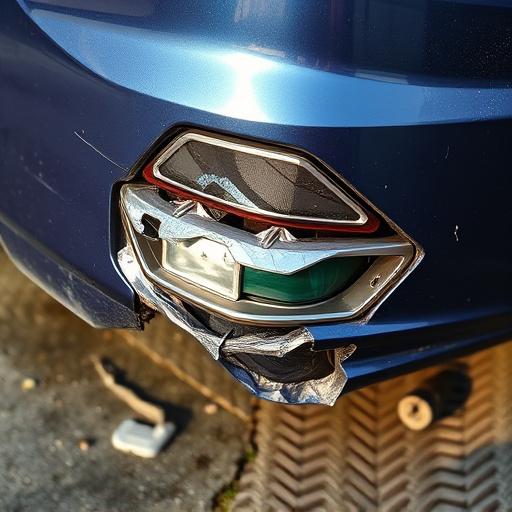 damaged car bumper