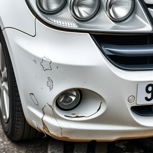 damaged car bumper