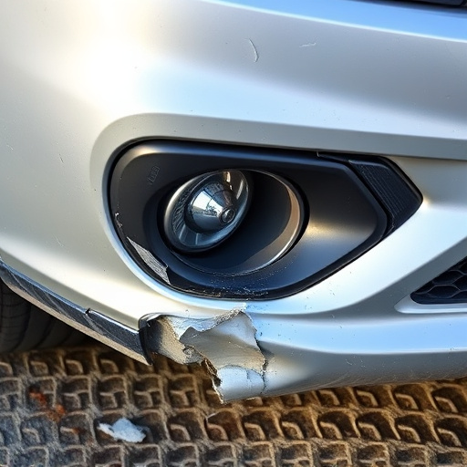 damaged car bumper