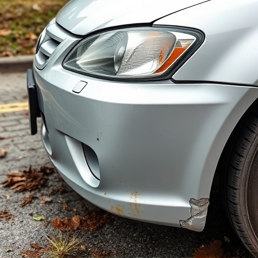 damaged car bumper