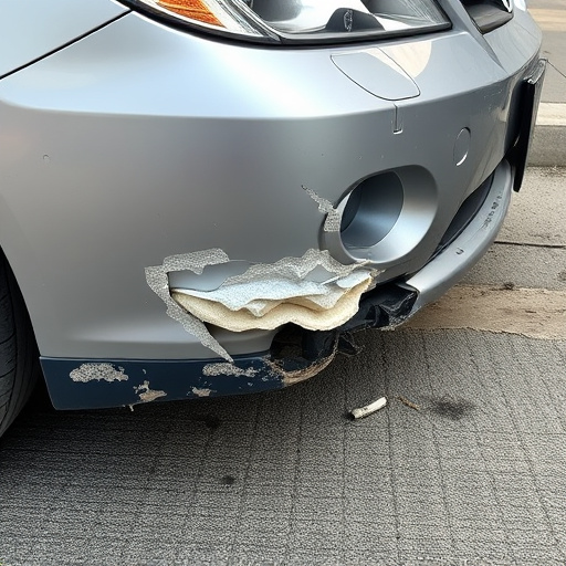 damaged car bumper