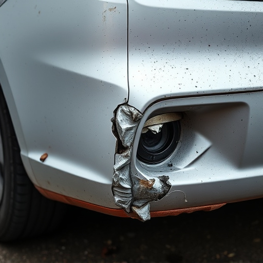 damaged car bumper