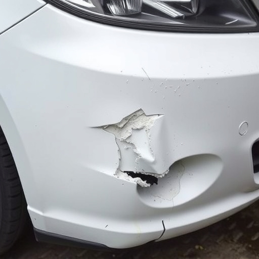 damaged car bumper