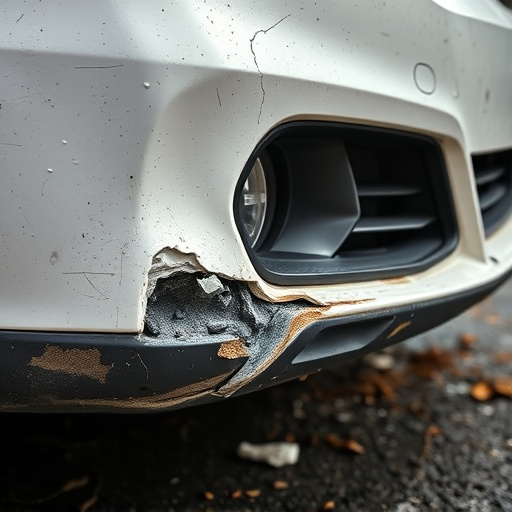 damaged car bumper