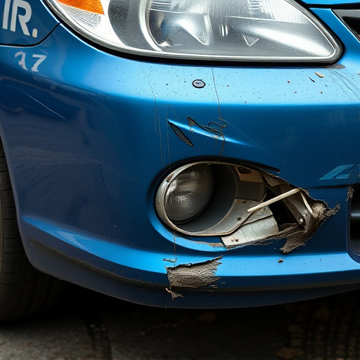 damaged car bumper