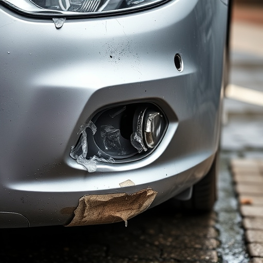 damaged car bumper