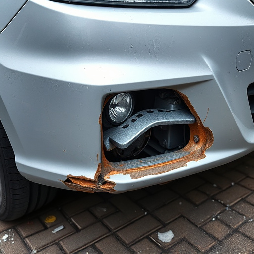 damaged car bumper