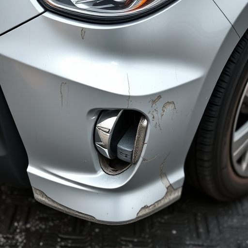 damaged car bumper
