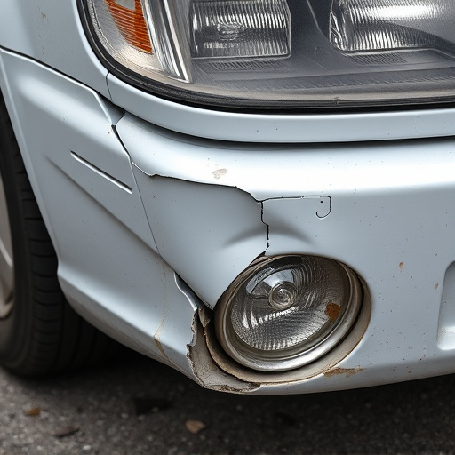 damaged car bumper