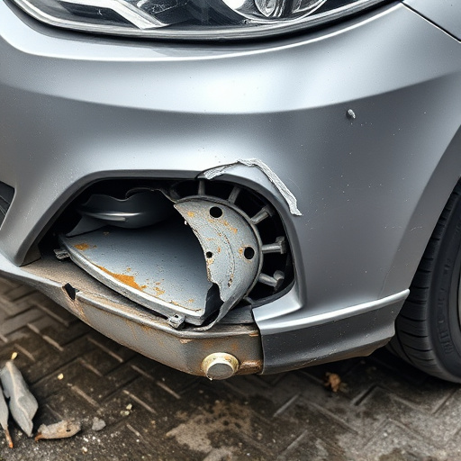 damaged car bumper