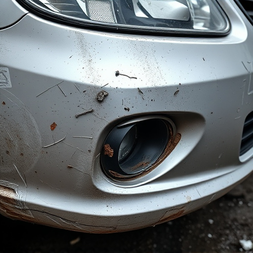 damaged car bumper