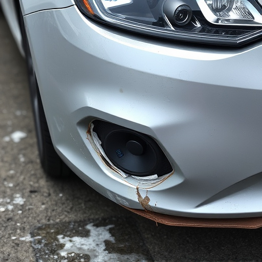 damaged car bumper