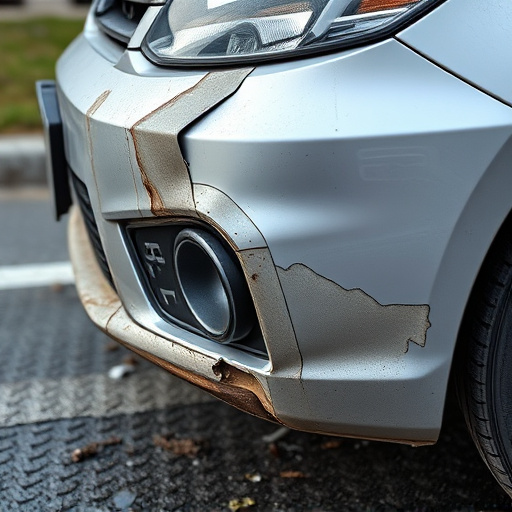 damaged car bumper