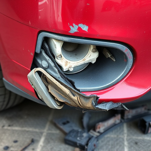 damaged car bumper