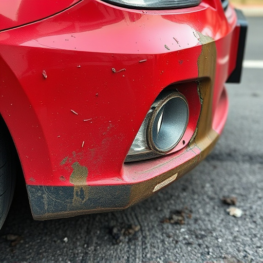 damaged car bumper