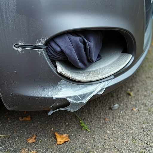 damaged car bumper