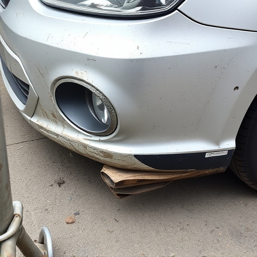 damaged car bumper