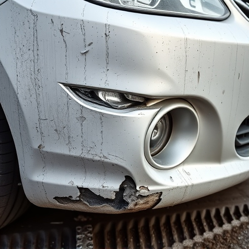 damaged car bumper