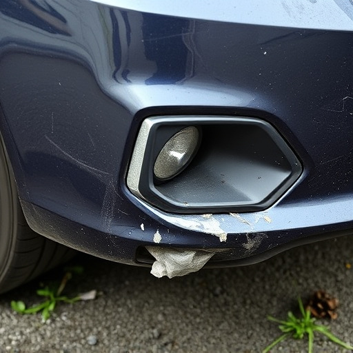 damaged car bumper