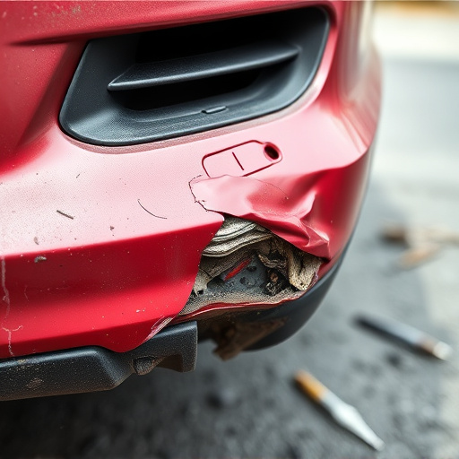 damaged car bumper