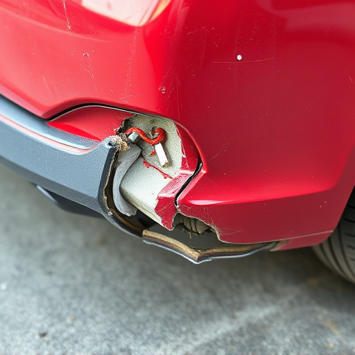 damaged car bumper
