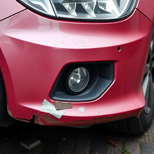 damaged car bumper