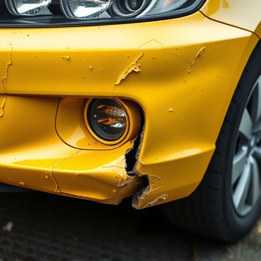damaged car bumper