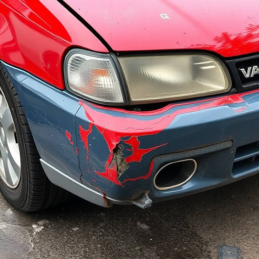 damaged car bumper