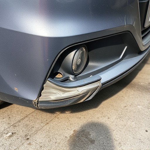 damaged car bumper
