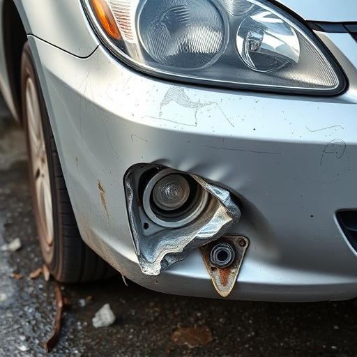 damaged car bumper