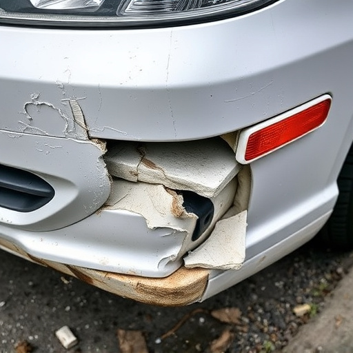 damaged car bumper