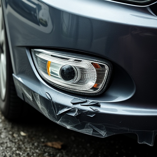 damaged car bumper