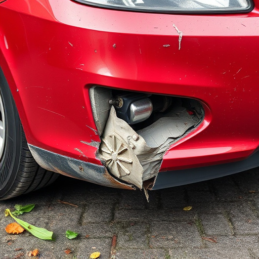 damaged car bumper