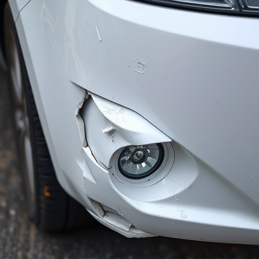 damaged car bumper