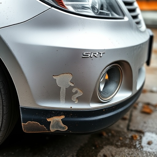 damaged car bumper