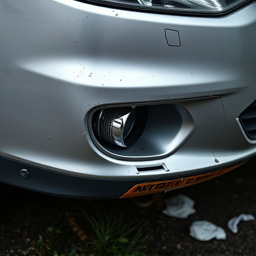 damaged car bumper