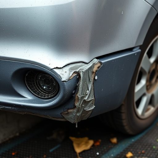 damaged car bumper