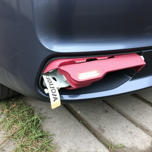 damaged car bumper