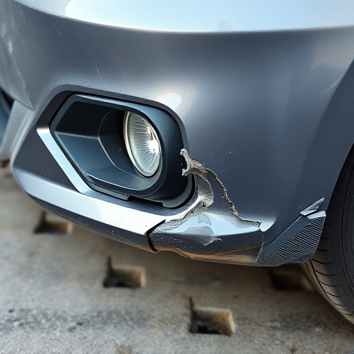 damaged car bumper