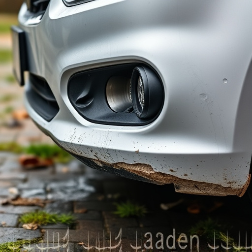 damaged car bumper