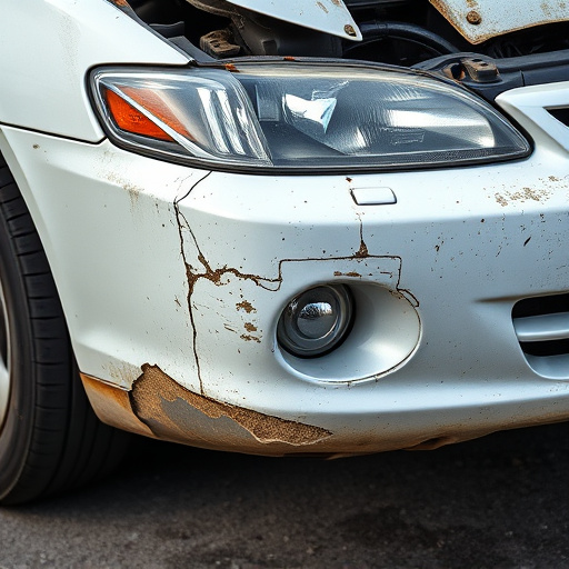 damaged car bumper
