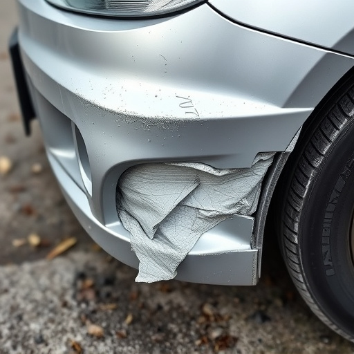 damaged car bumper