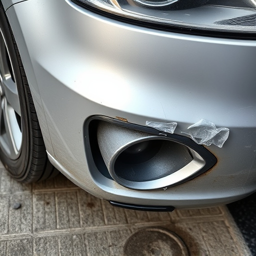 damaged car bumper