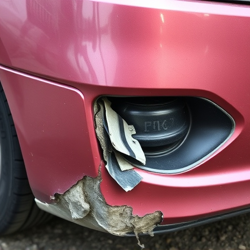 damaged car bumper