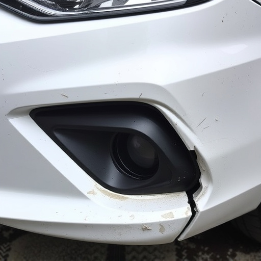 damaged car bumper