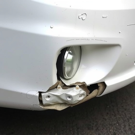 damaged car bumper