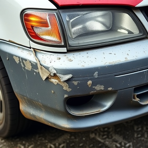 damaged car bumper